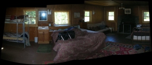 Panoramic view, rear of bunk house
